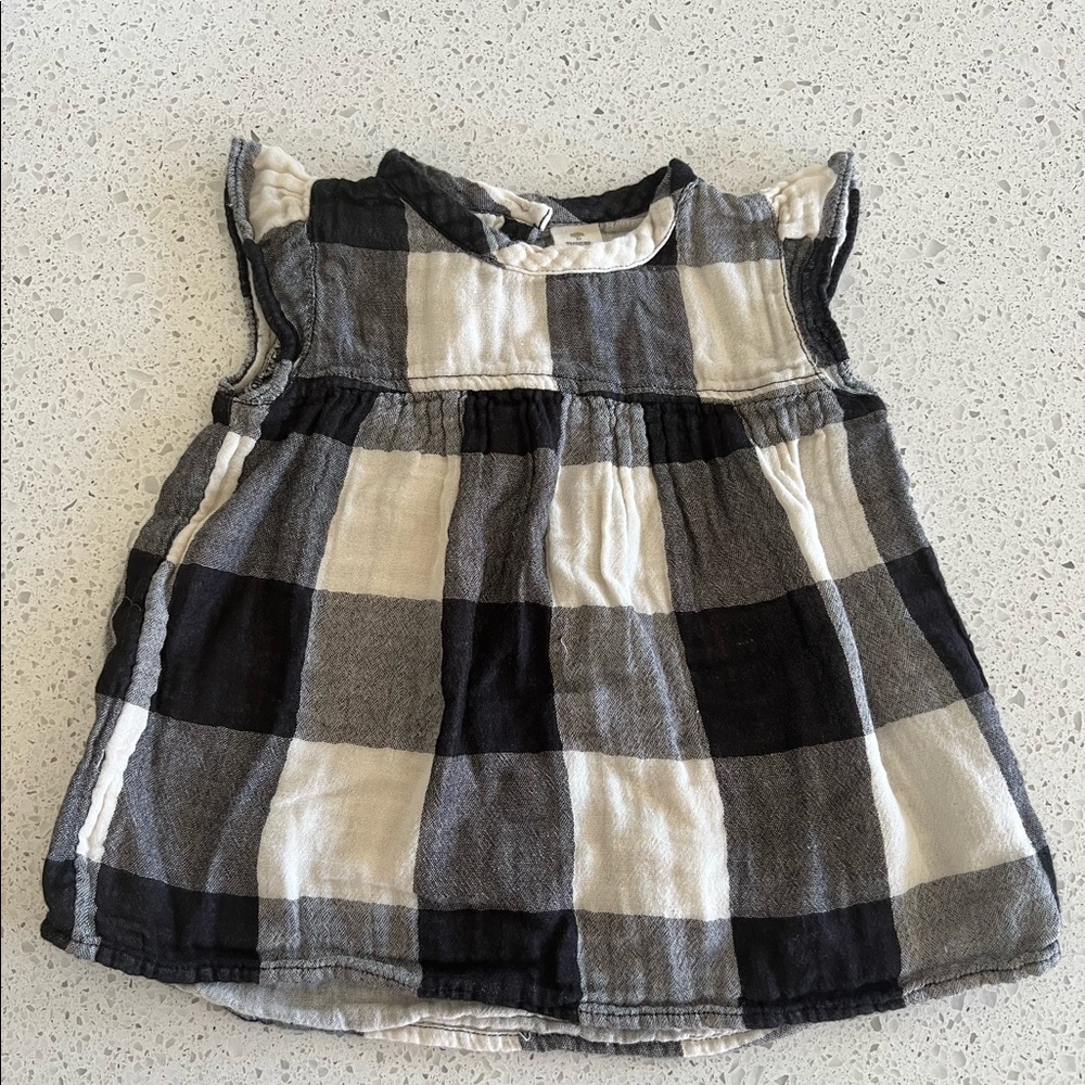 Tucker + Tate cute flannel dress black and white size 18 months